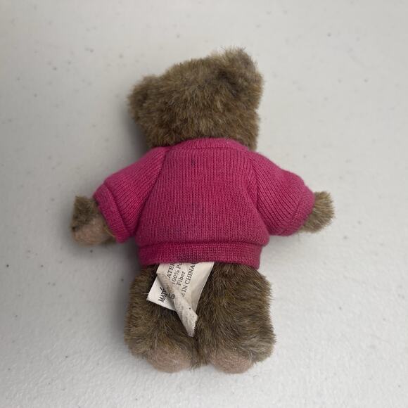 Boyds Bear Thinkin of Ya Mini 4" Message Kisses Pink Purple Sweater HTF Rare - Picture 12 of 14